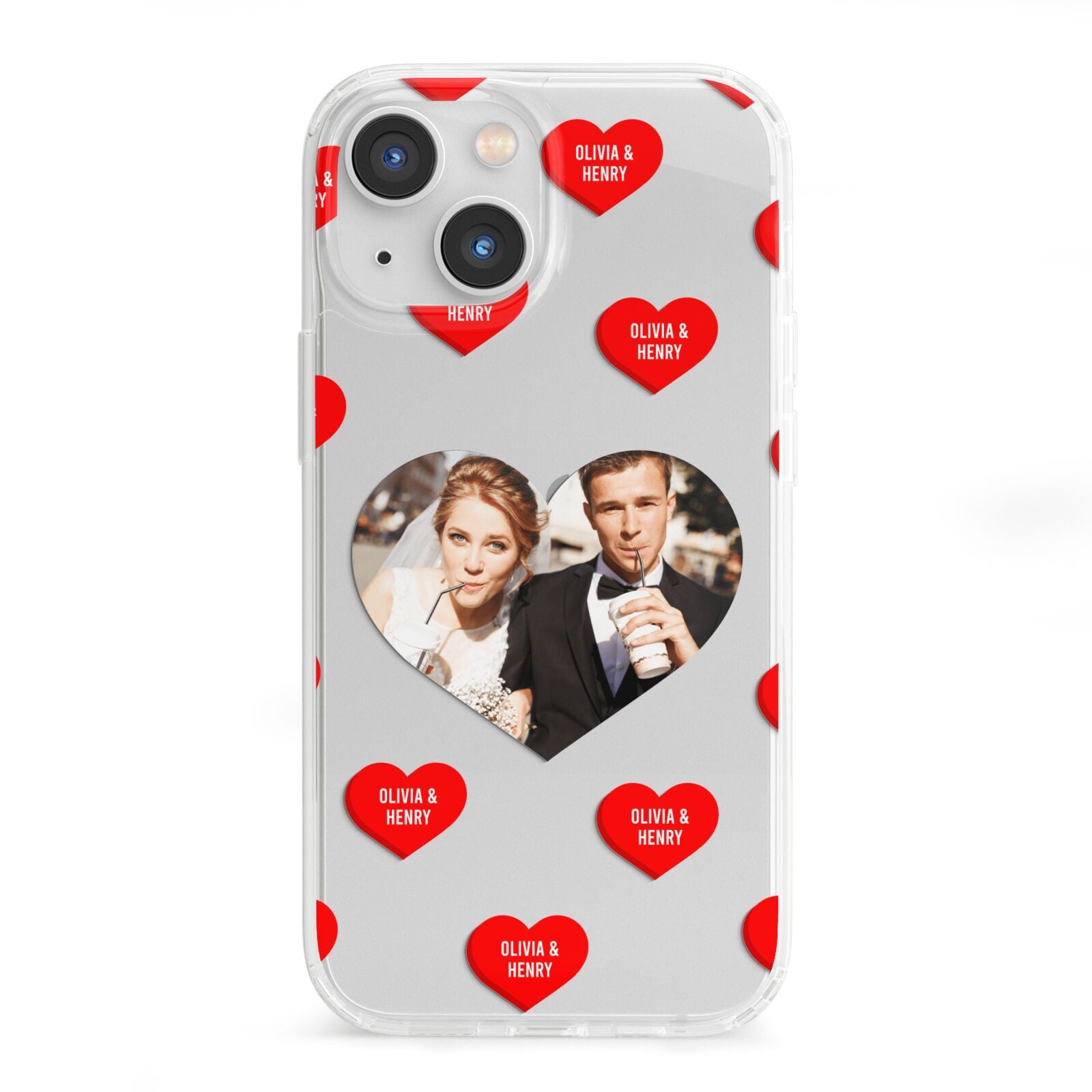 Valentines Day Photo Upload iPhone 13 Mini Clear Bumper Case