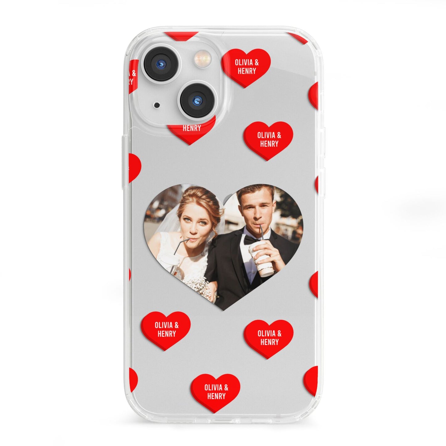 Valentines Day Photo Upload iPhone 13 Mini Clear Bumper Case