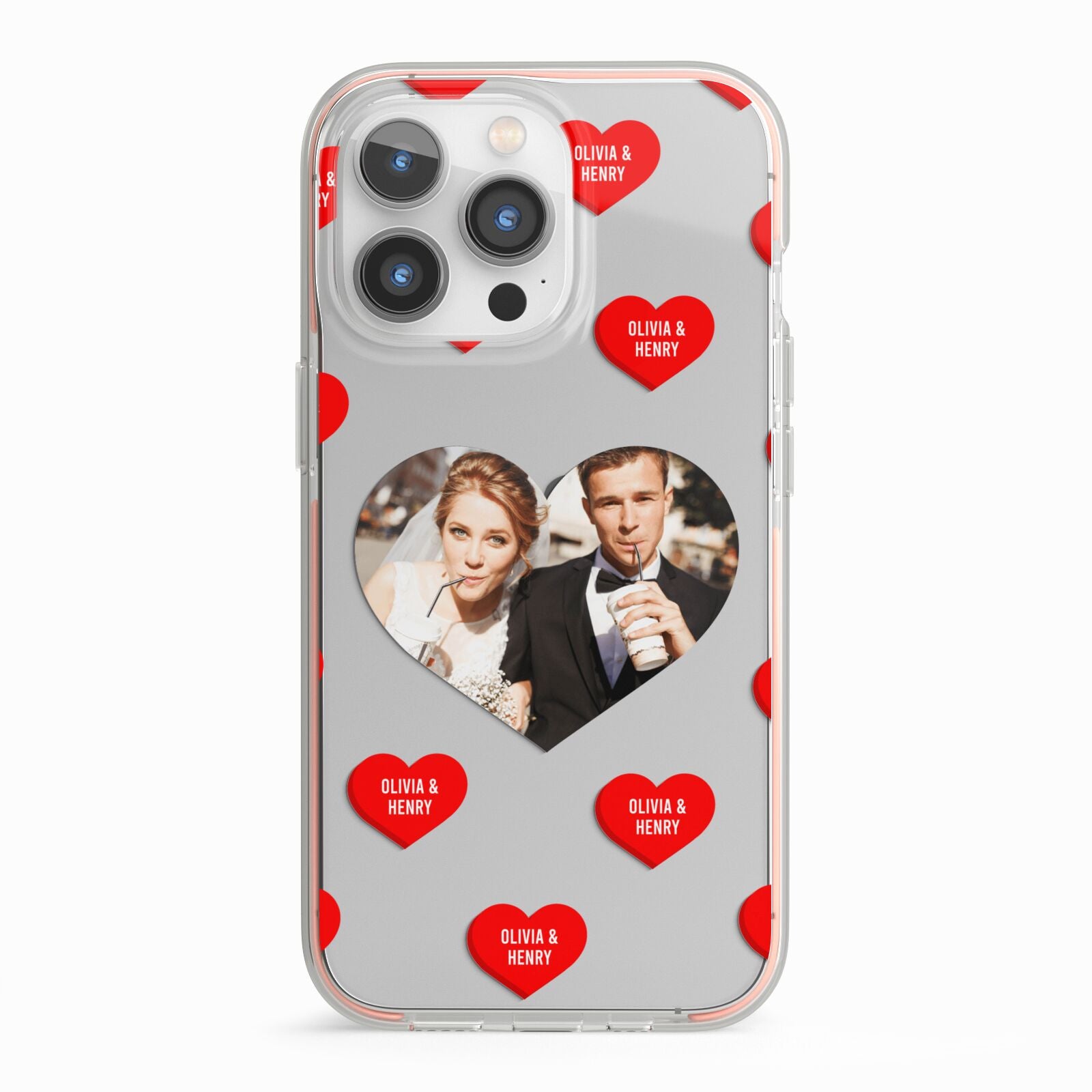 Valentines Day Photo Upload iPhone 13 Pro TPU Impact Case with Pink Edges