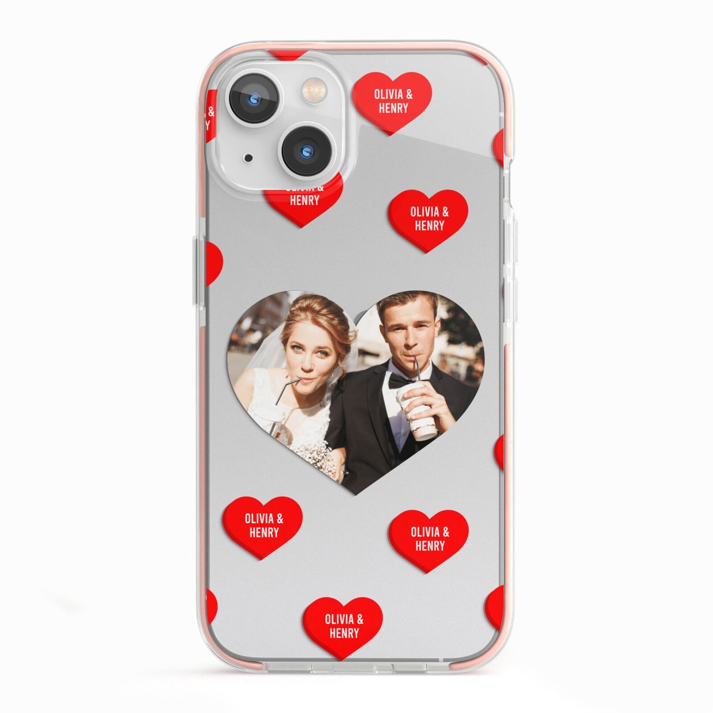 Valentines Day Photo Upload iPhone 13 TPU Impact Case with Pink Edges