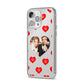 Valentines Day Photo Upload iPhone 14 Pro Max Clear Tough Case Silver Angled Image