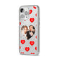 Valentines Day Photo Upload iPhone 14 Pro Max Glitter Tough Case Silver Angled Image