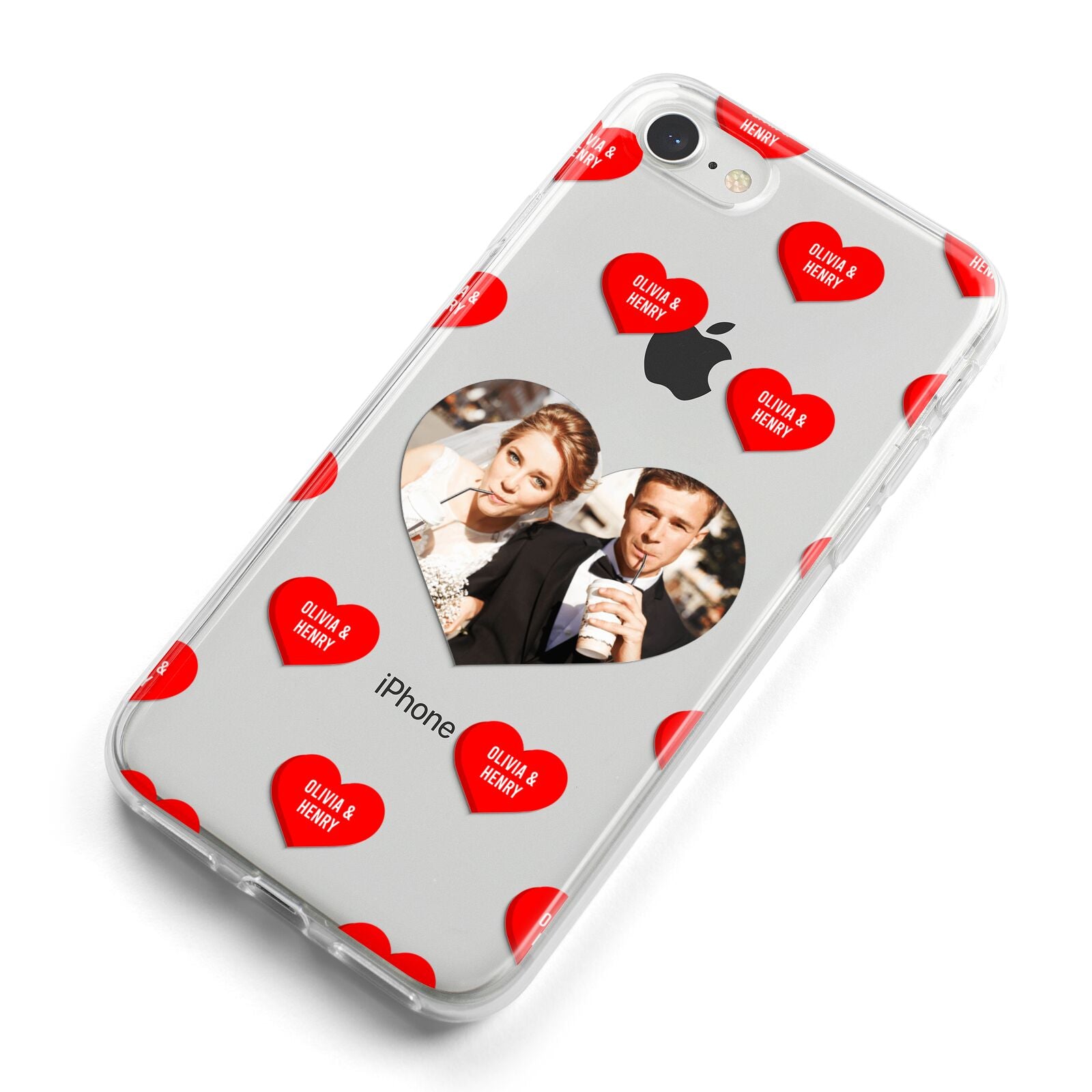 Valentines Day Photo Upload iPhone 8 Bumper Case on Silver iPhone Alternative Image