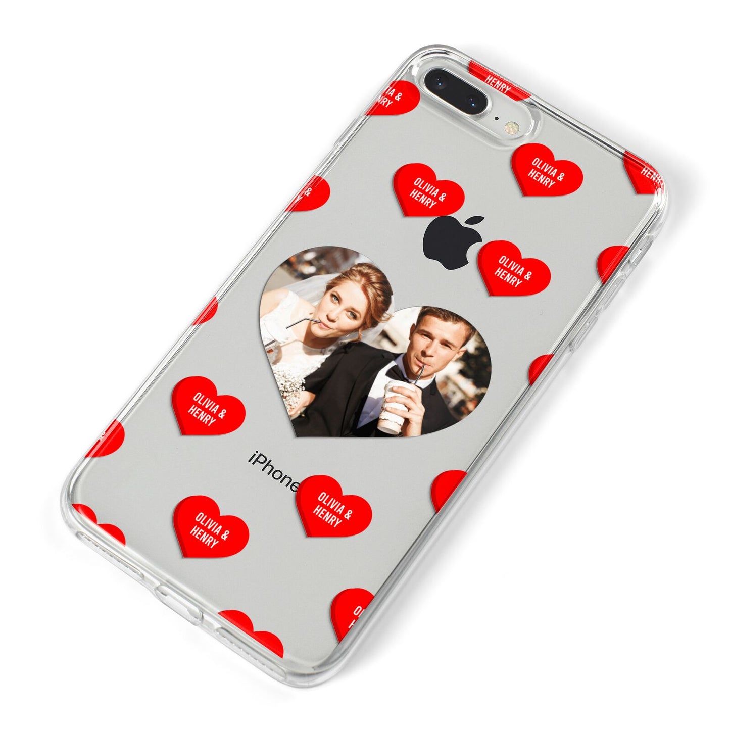 Valentines Day Photo Upload iPhone 8 Plus Bumper Case on Silver iPhone Alternative Image