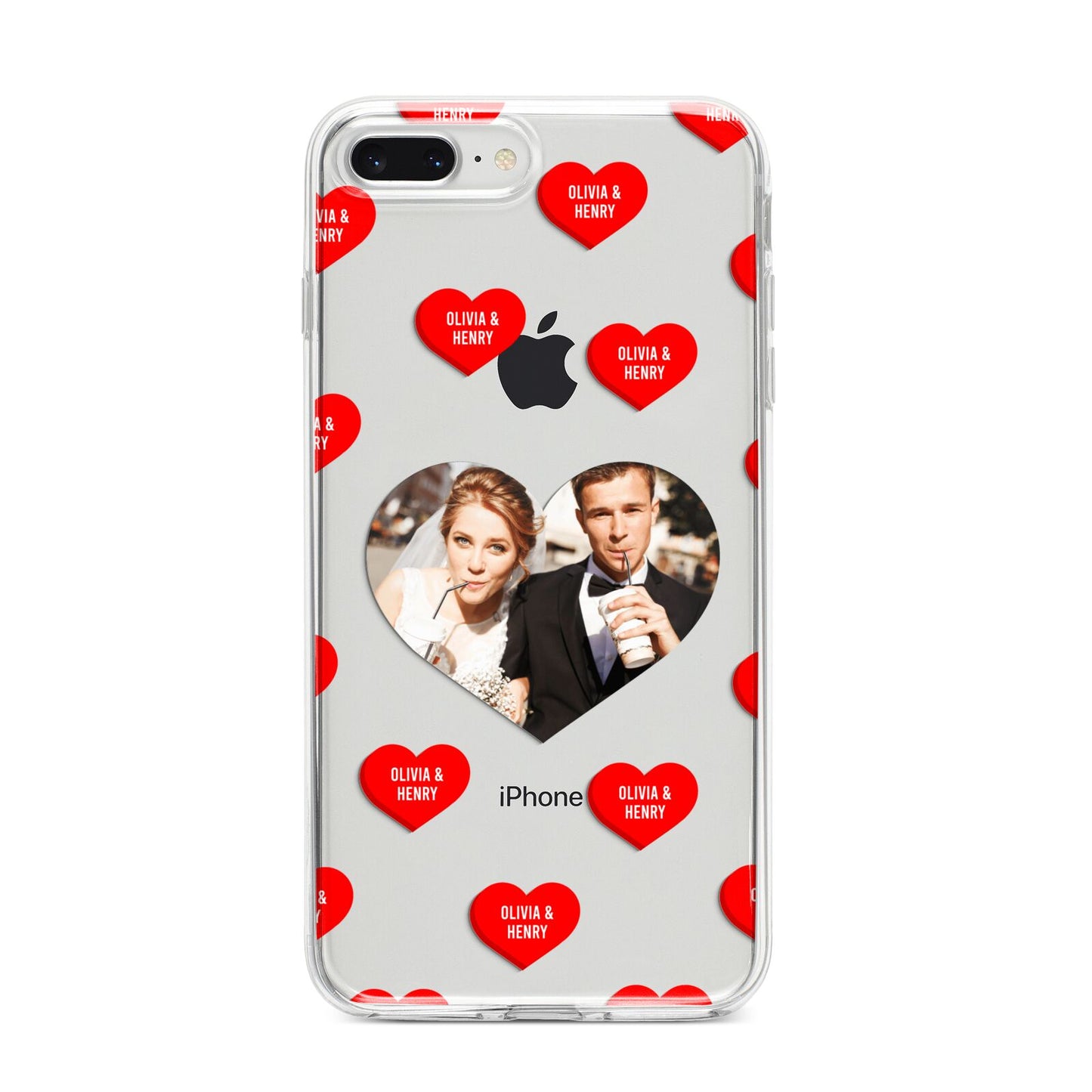 Valentines Day Photo Upload iPhone 8 Plus Bumper Case on Silver iPhone