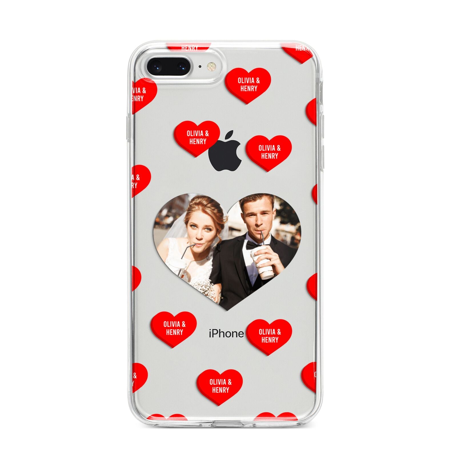 Valentines Day Photo Upload iPhone 8 Plus Bumper Case on Silver iPhone