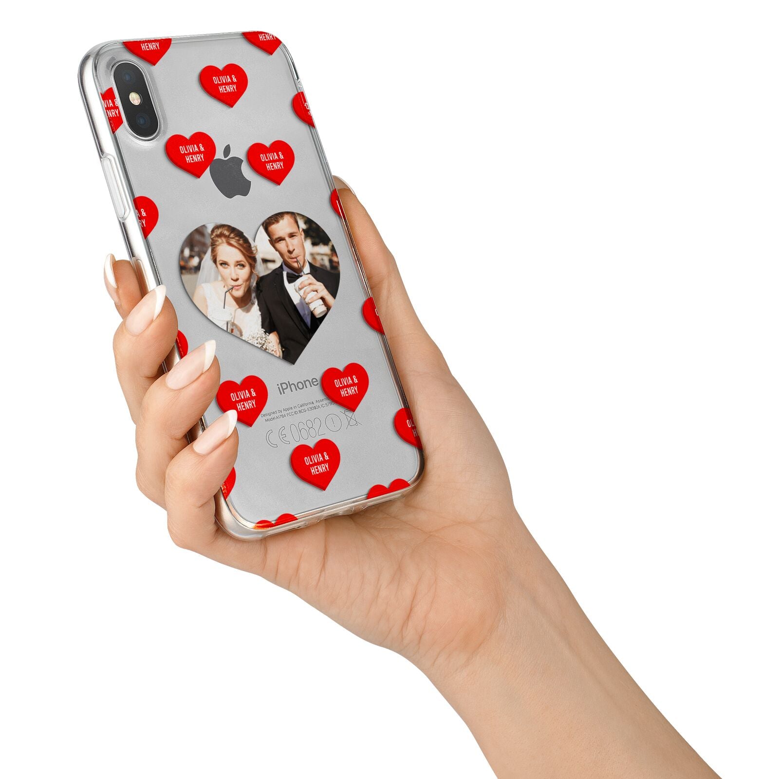 Valentines Day Photo Upload iPhone X Bumper Case on Silver iPhone Alternative Image 2