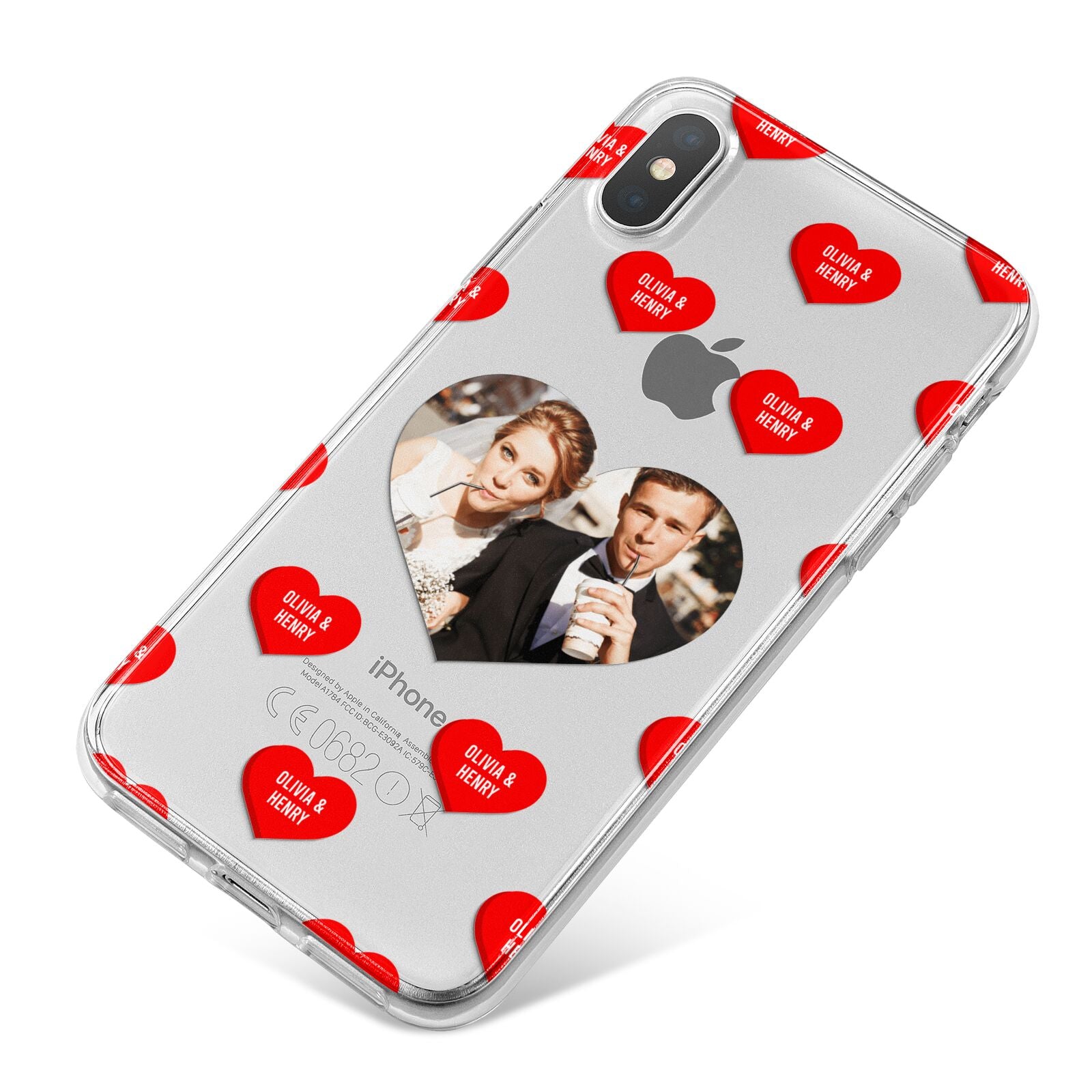 Valentines Day Photo Upload iPhone X Bumper Case on Silver iPhone
