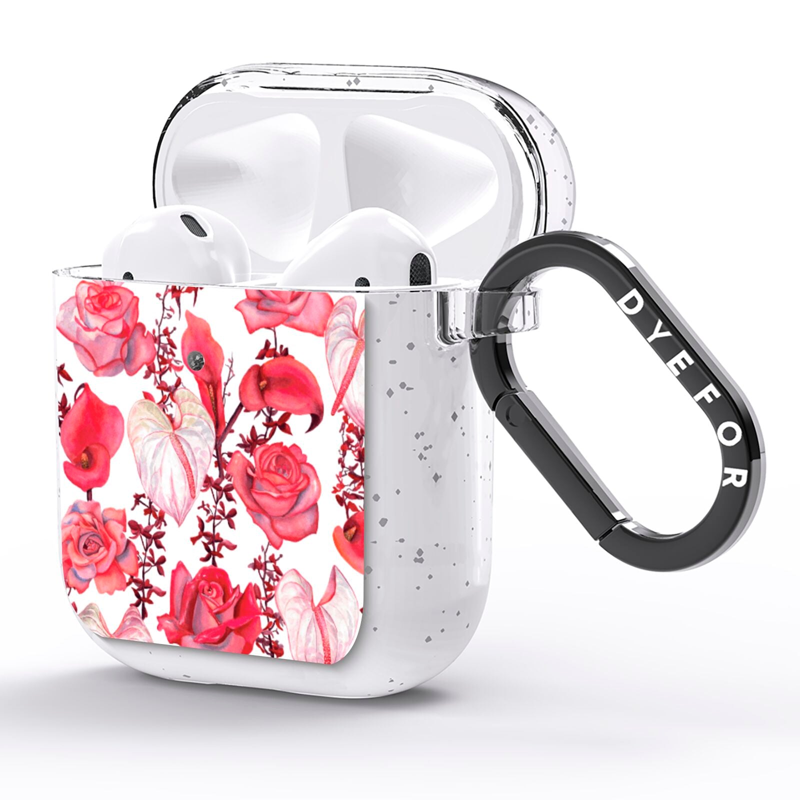 Valentines Flowers AirPods Glitter Case Side Image