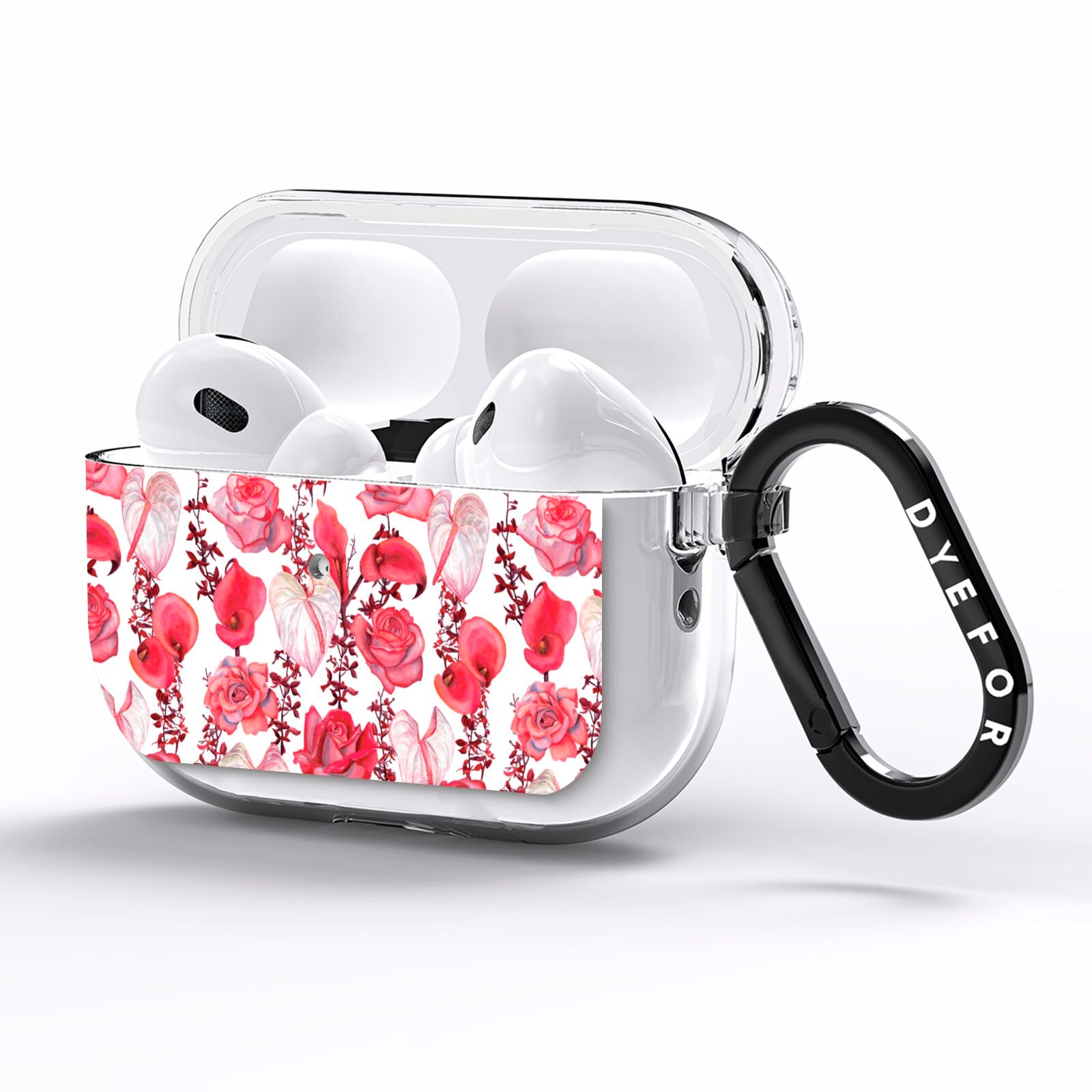 Valentines Flowers AirPods Pro Clear Case Side Image