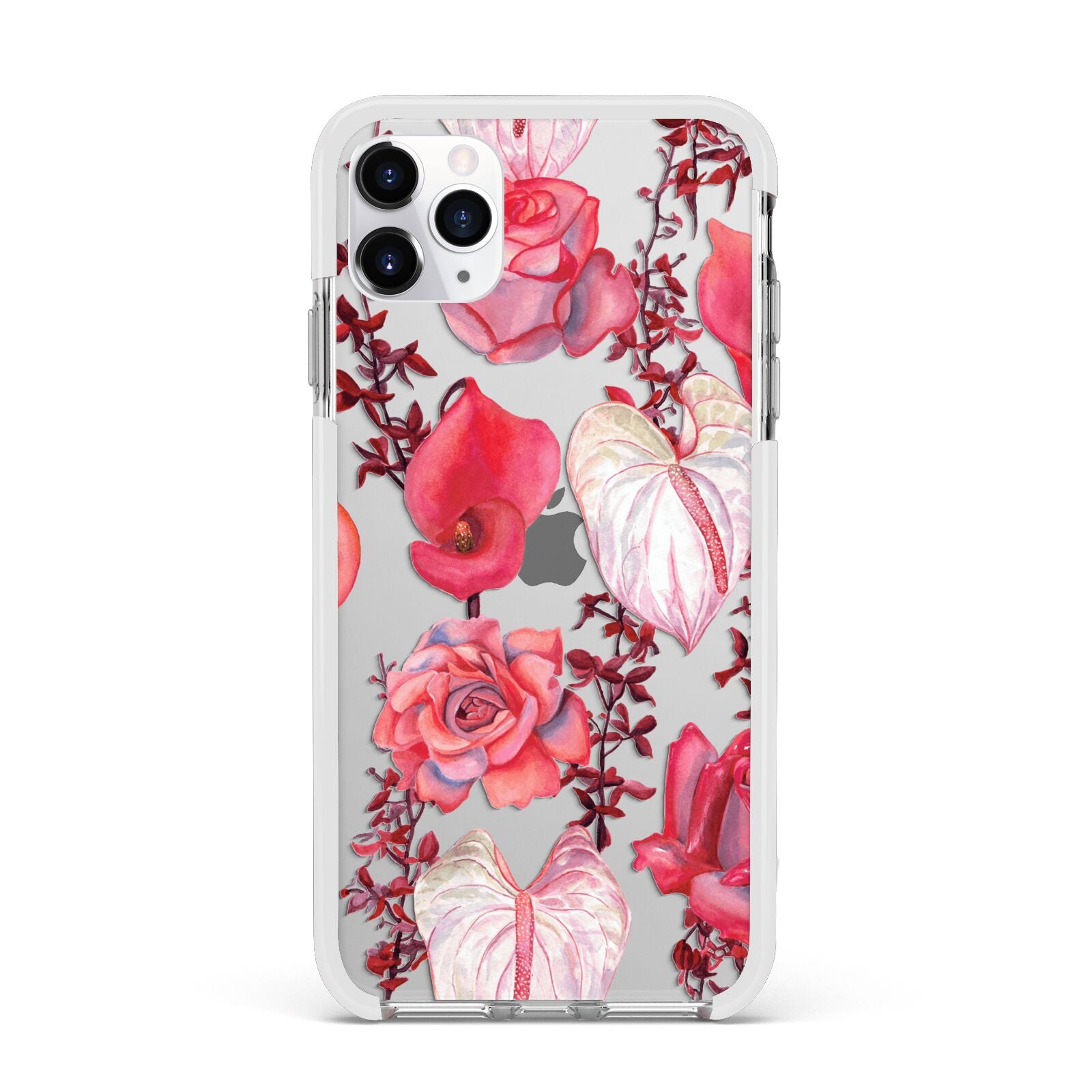 Valentines Flowers Apple iPhone 11 Pro Max in Silver with White Impact Case