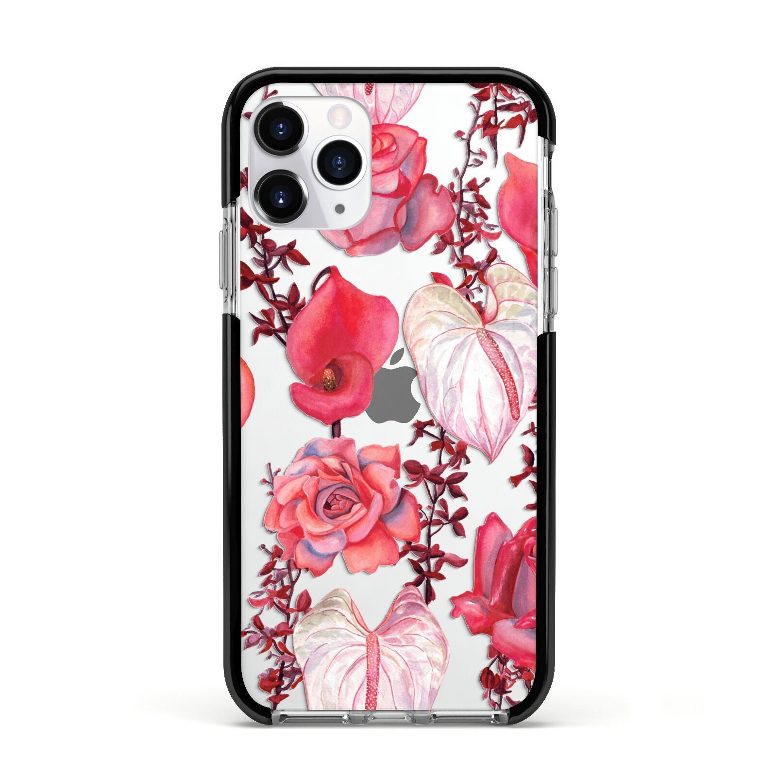 Valentines Flowers Apple iPhone 11 Pro in Silver with Black Impact Case