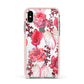 Valentines Flowers Apple iPhone Xs Impact Case Pink Edge on Silver Phone