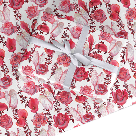 Valentines Flowers Custom Wrapping Paper