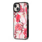 Valentines Flowers iPhone 13 Black Impact Case Side Angle on Silver phone