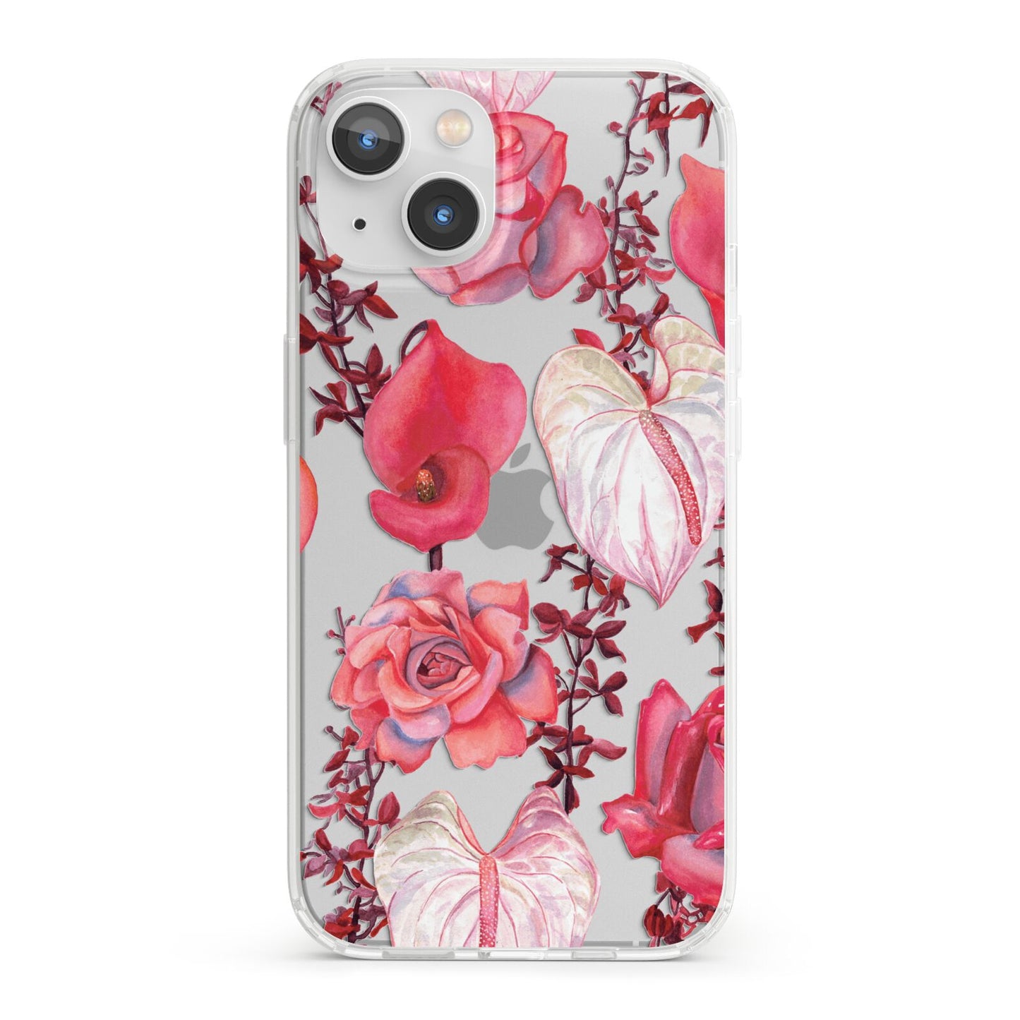 Valentines Flowers iPhone 13 Clear Bumper Case