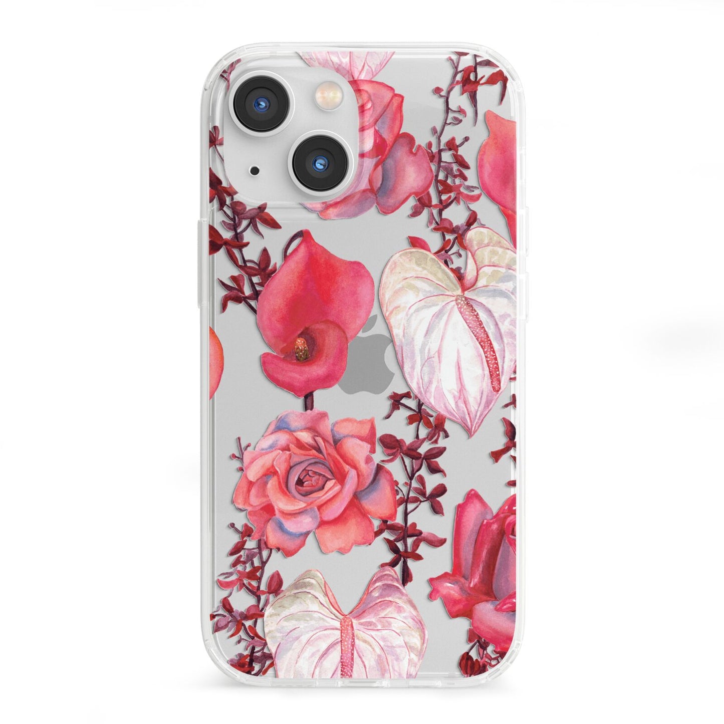 Valentines Flowers iPhone 13 Mini Clear Bumper Case