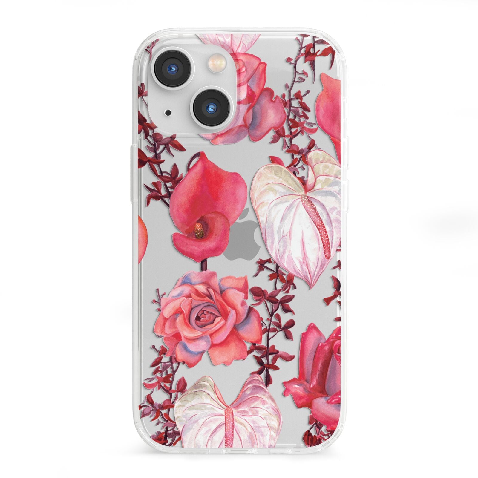Valentines Flowers iPhone 13 Mini Clear Bumper Case