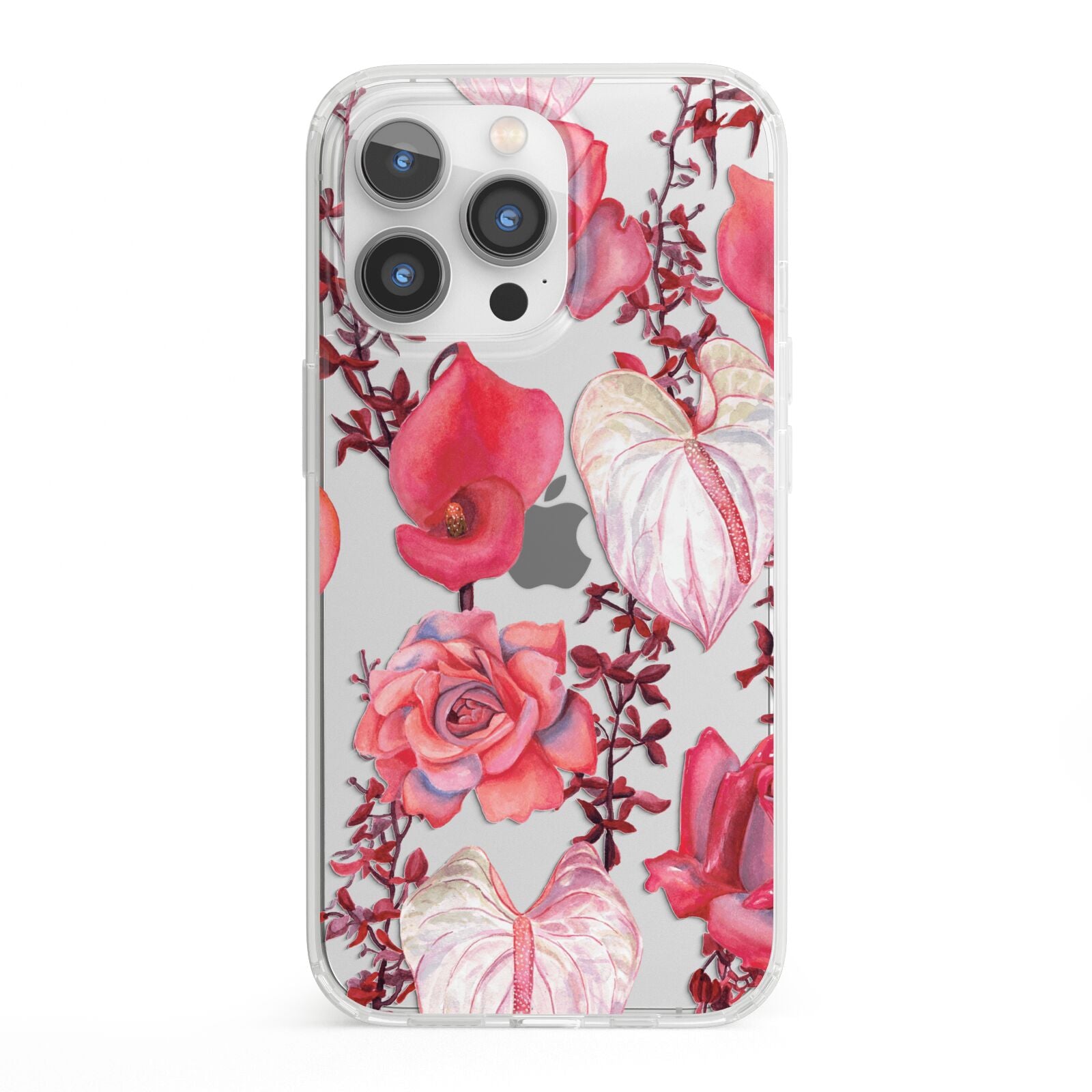 Valentines Flowers iPhone 13 Pro Clear Bumper Case