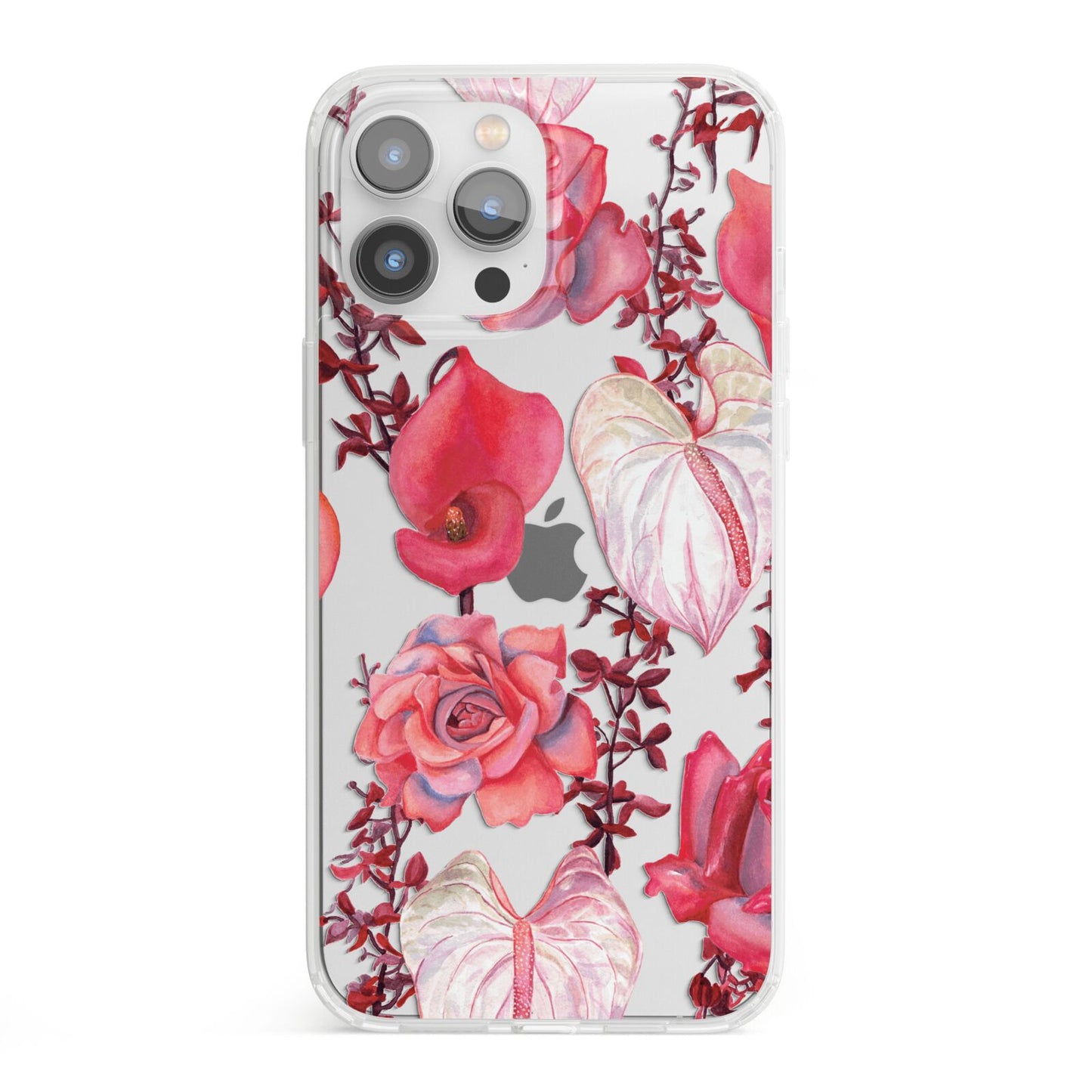 Valentines Flowers iPhone 13 Pro Max Clear Bumper Case