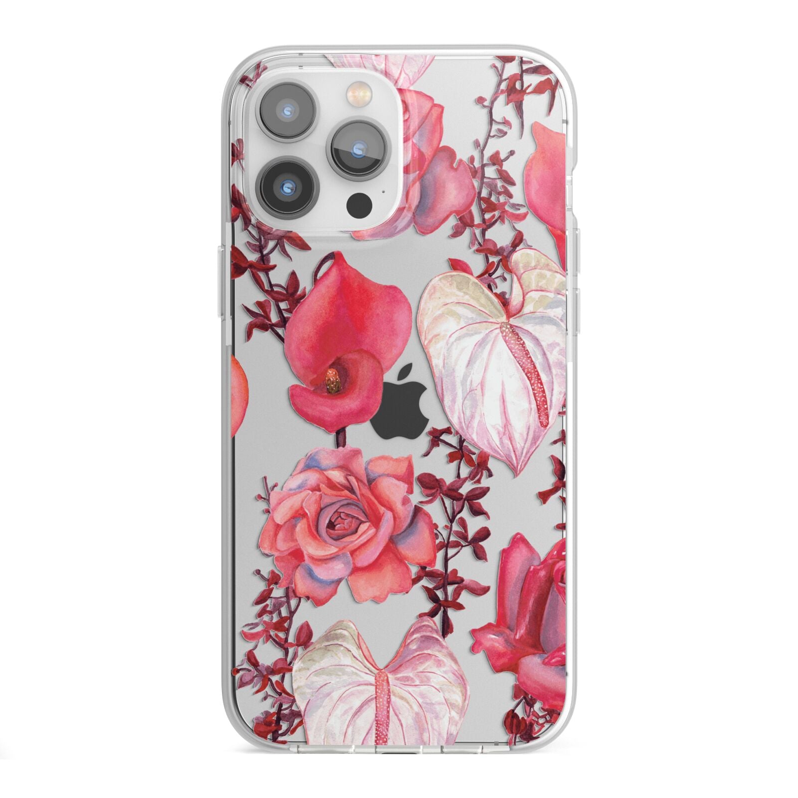 Valentines Flowers iPhone 13 Pro Max TPU Impact Case with White Edges