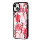 Valentines Flowers iPhone 14 Black Impact Case Side Angle on Silver phone
