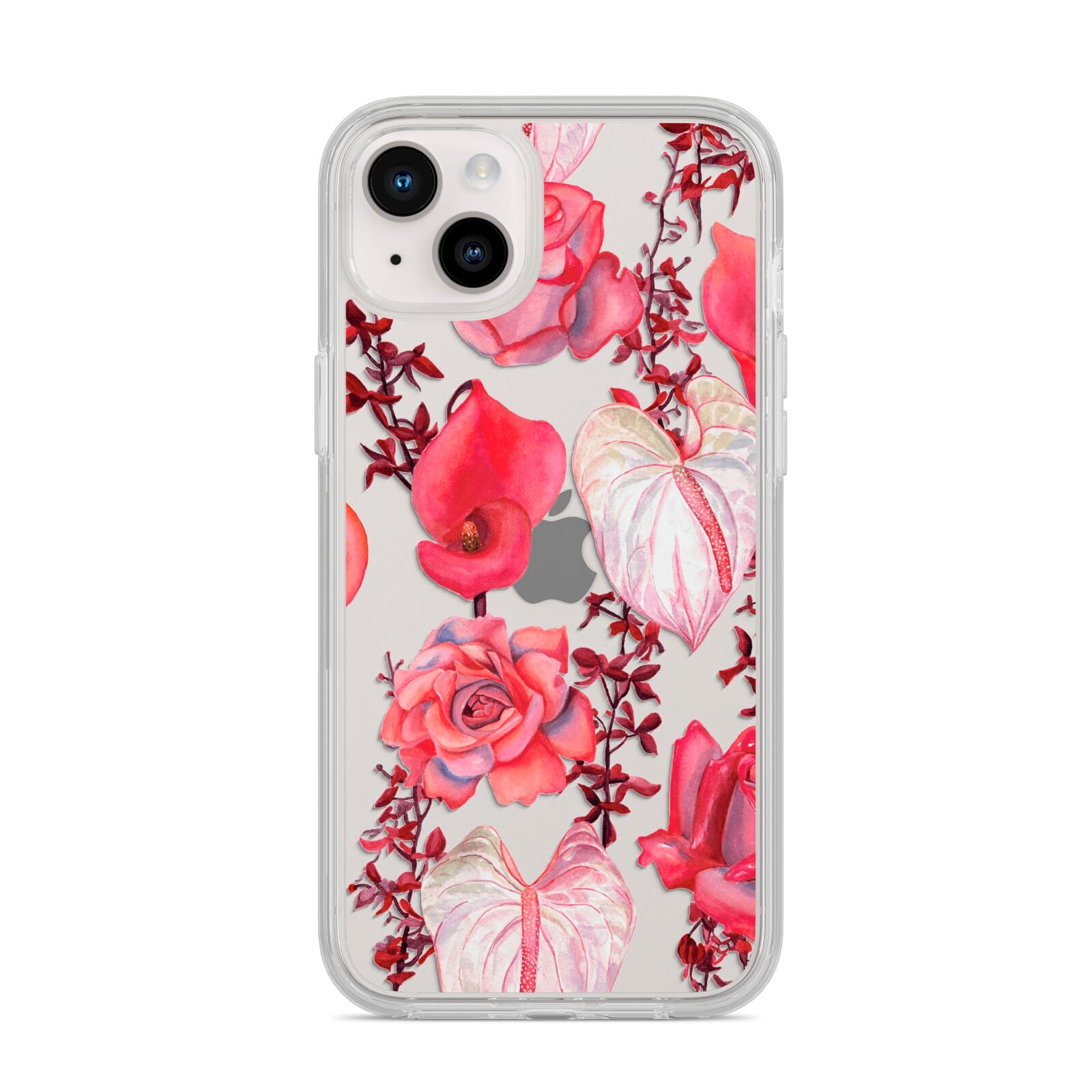 Valentines Flowers iPhone 14 Plus Clear Tough Case Starlight