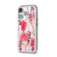 Valentines Flowers iPhone 14 Pro Clear Tough Case Silver Angled Image