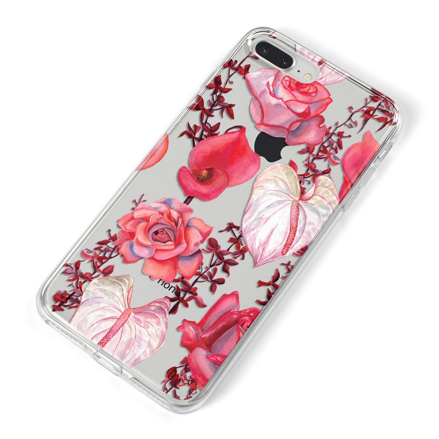 Valentines Flowers iPhone 8 Plus Bumper Case on Silver iPhone Alternative Image