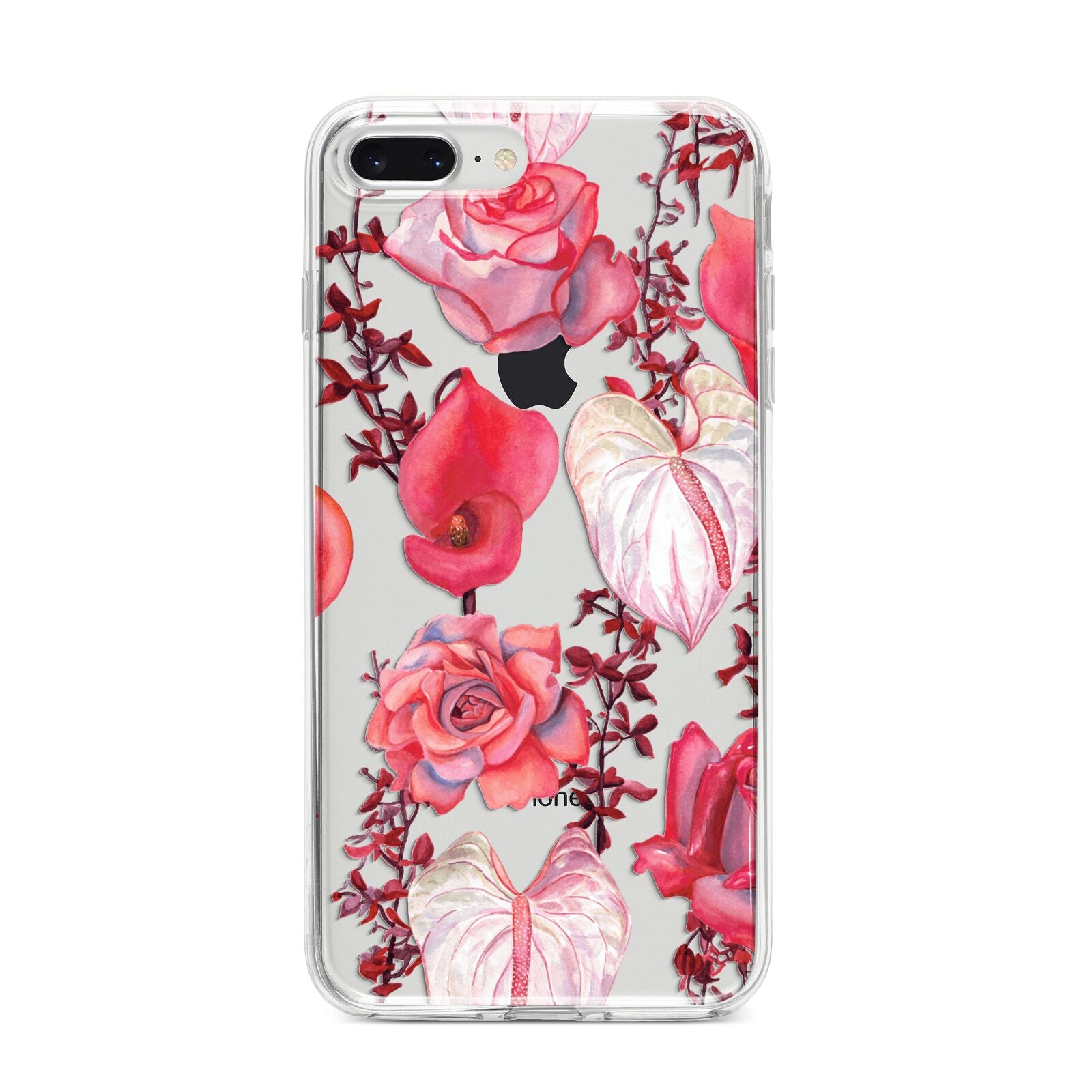 Valentines Flowers iPhone 8 Plus Bumper Case on Silver iPhone