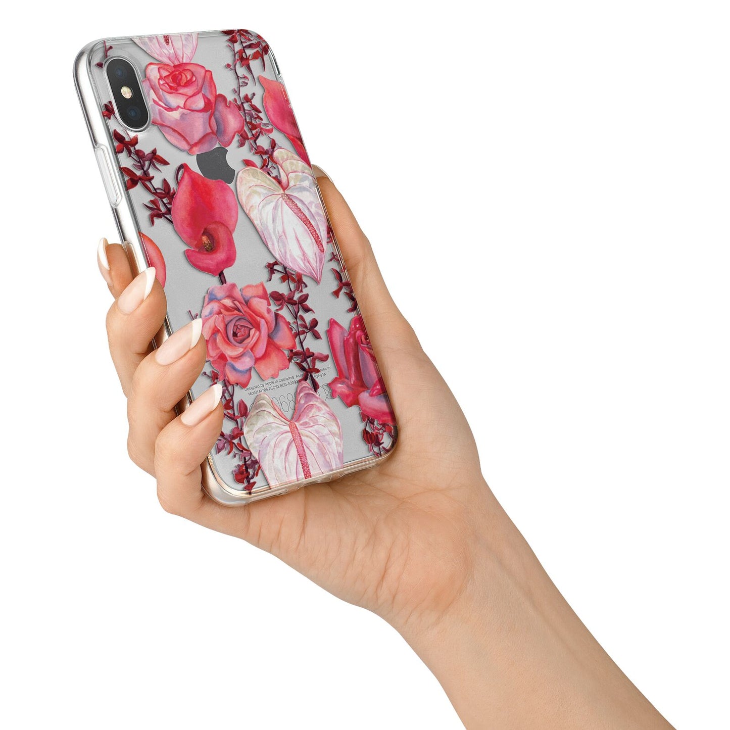 Valentines Flowers iPhone X Bumper Case on Silver iPhone Alternative Image 2