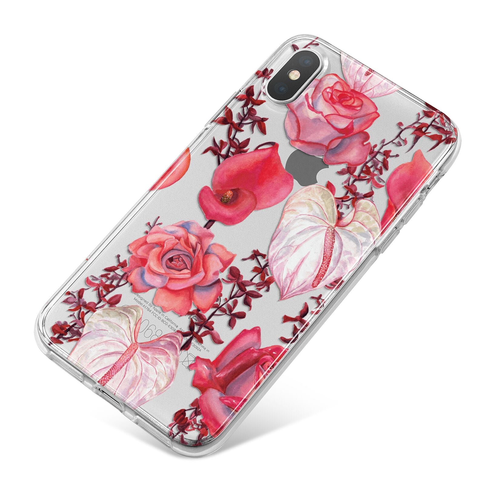 Valentines Flowers iPhone X Bumper Case on Silver iPhone