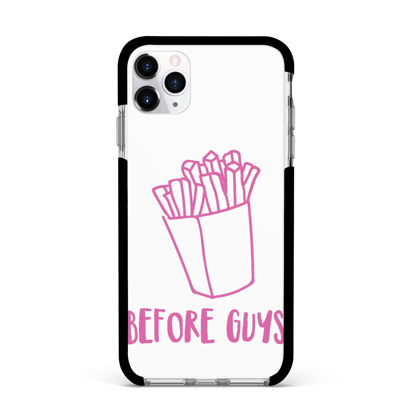 Valentines Fries Before Guys Apple iPhone 11 Pro Max in Silver with Black Impact Case