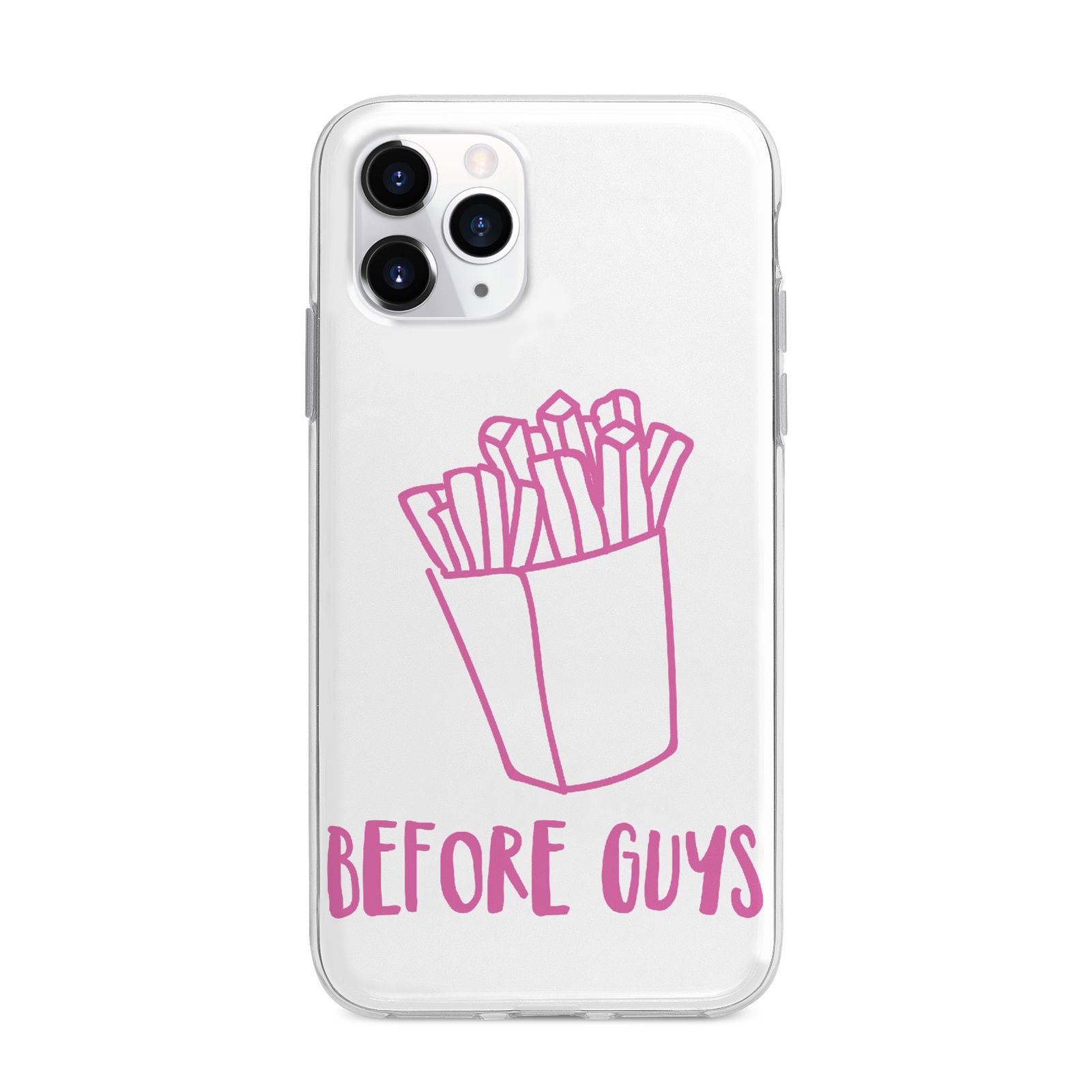 Valentines Fries Before Guys Apple iPhone 11 Pro Max in Silver with Bumper Case