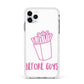 Valentines Fries Before Guys Apple iPhone 11 Pro Max in Silver with White Impact Case