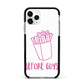 Valentines Fries Before Guys Apple iPhone 11 Pro in Silver with Black Impact Case