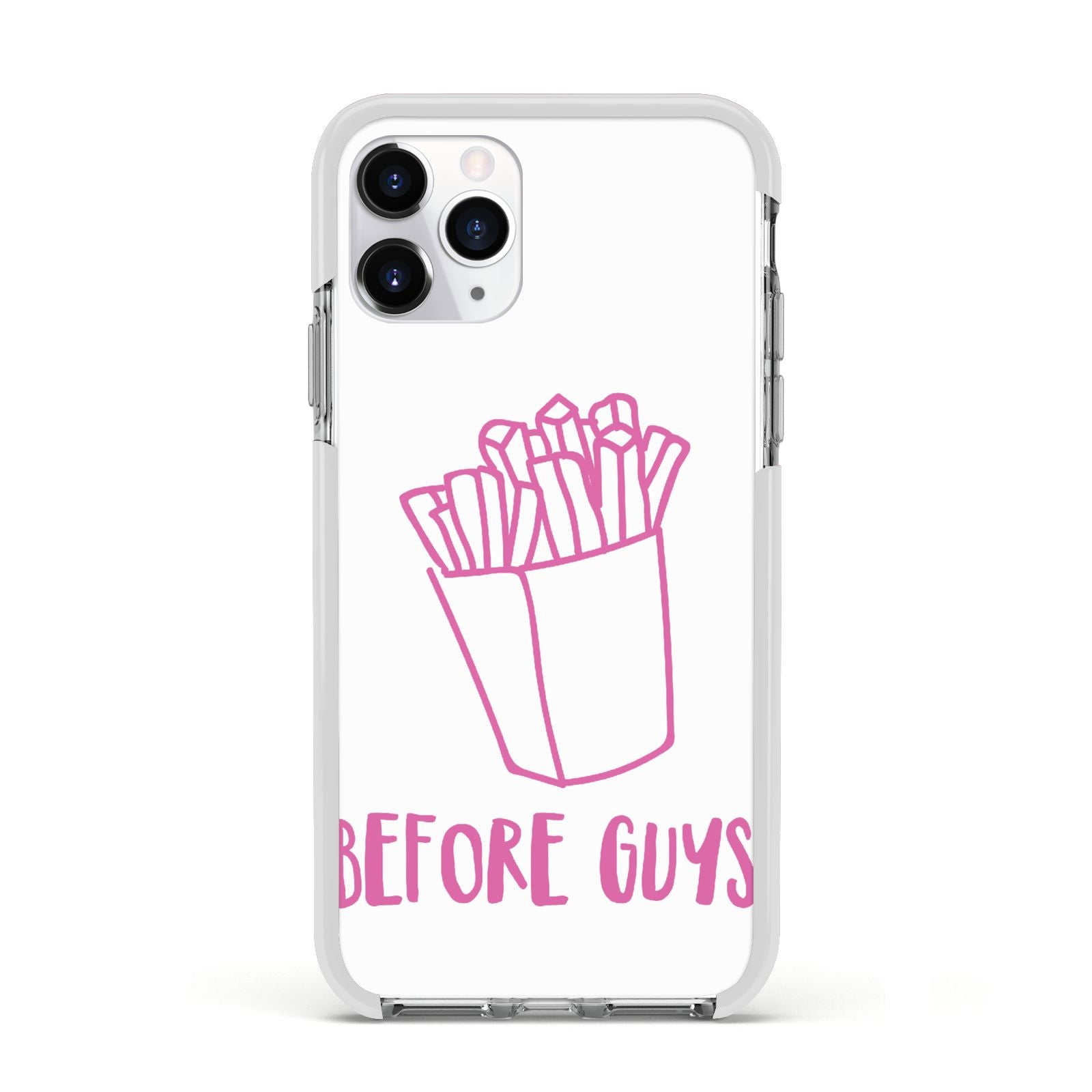 Valentines Fries Before Guys Apple iPhone 11 Pro in Silver with White Impact Case