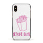 Valentines Fries Before Guys Apple iPhone Xs Impact Case Black Edge on Gold Phone