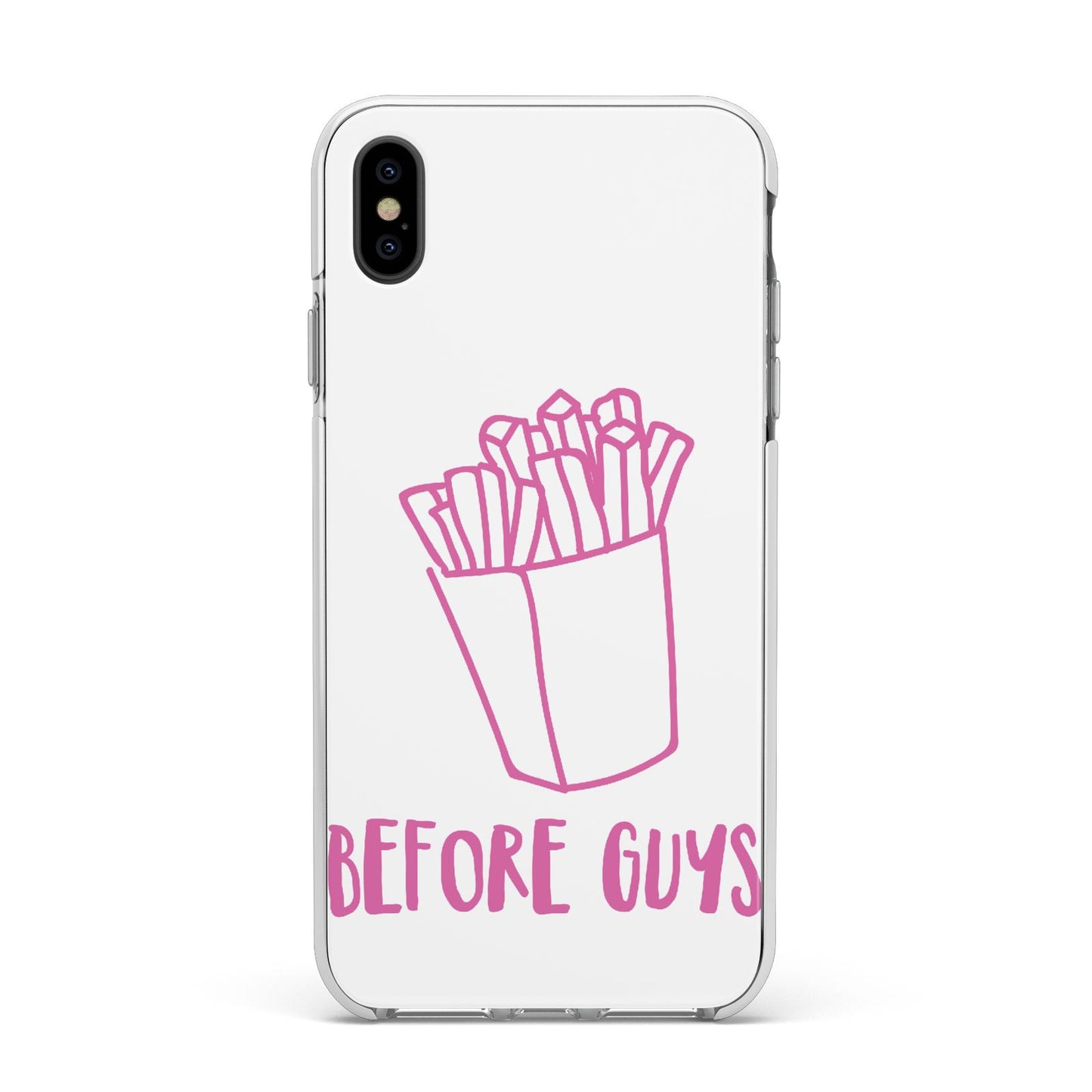 Valentines Fries Before Guys Apple iPhone Xs Max Impact Case White Edge on Black Phone