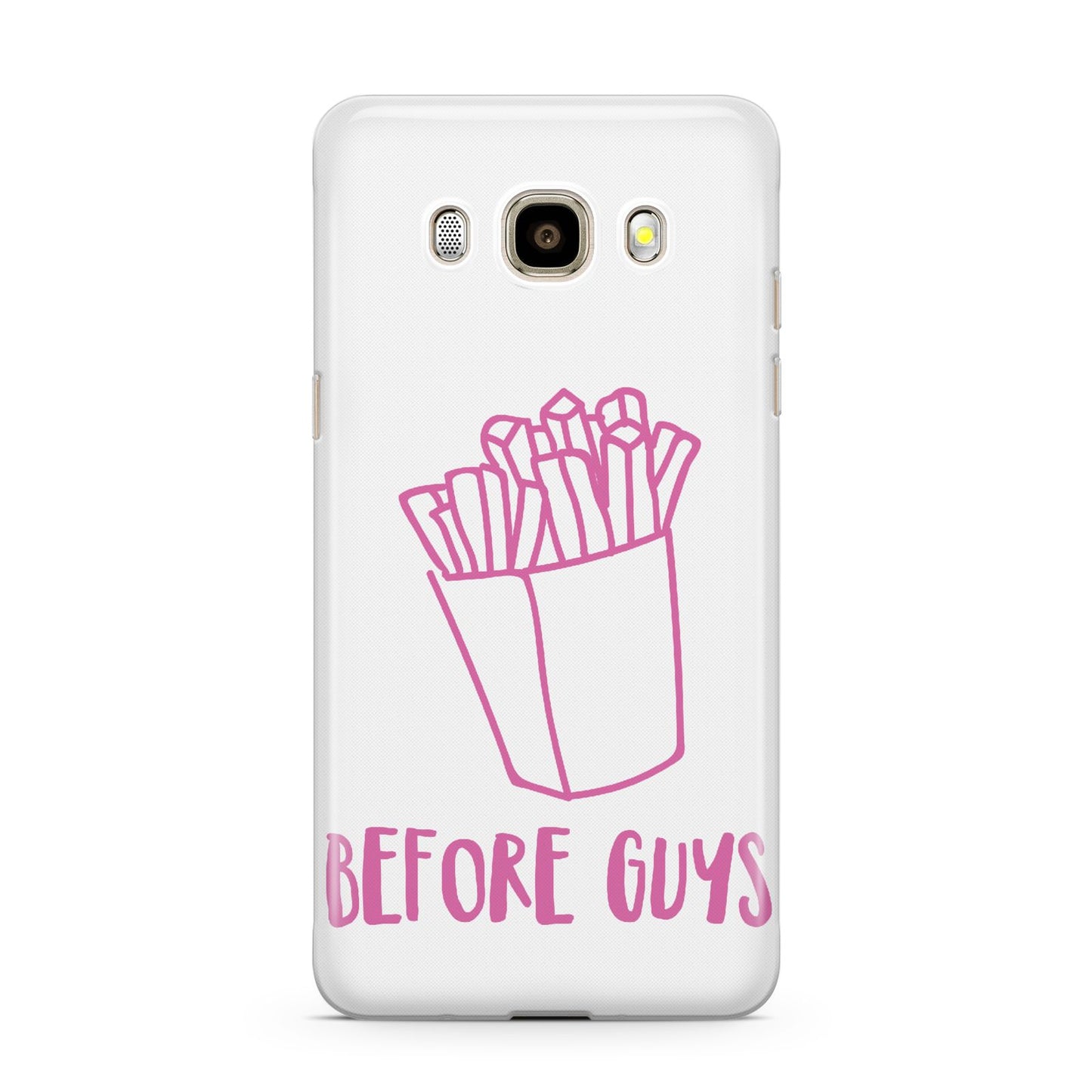 Valentines Fries Before Guys Samsung Galaxy J7 2016 Case on gold phone