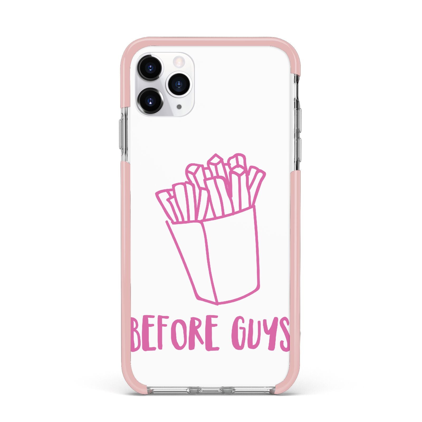 Valentines Fries Before Guys iPhone 11 Pro Max Impact Pink Edge Case
