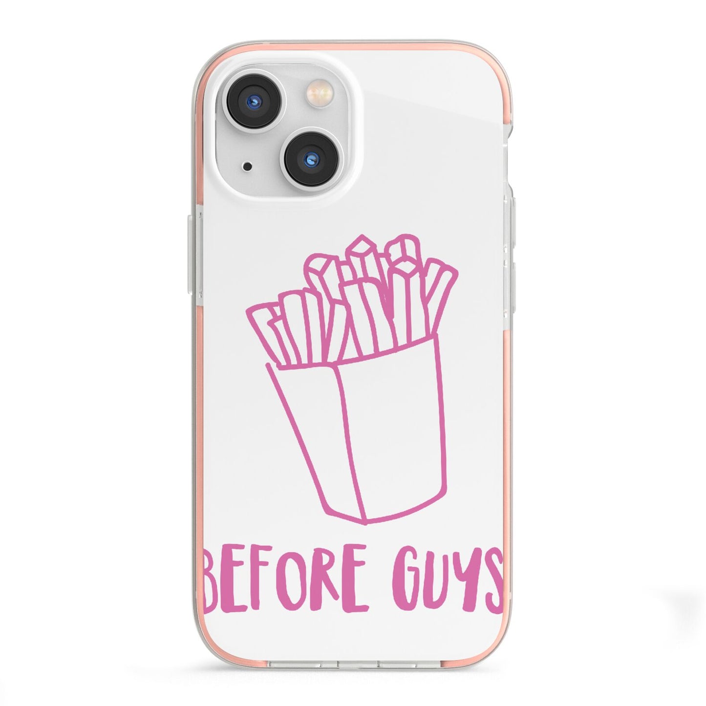 Valentines Fries Before Guys iPhone 13 Mini TPU Impact Case with Pink Edges