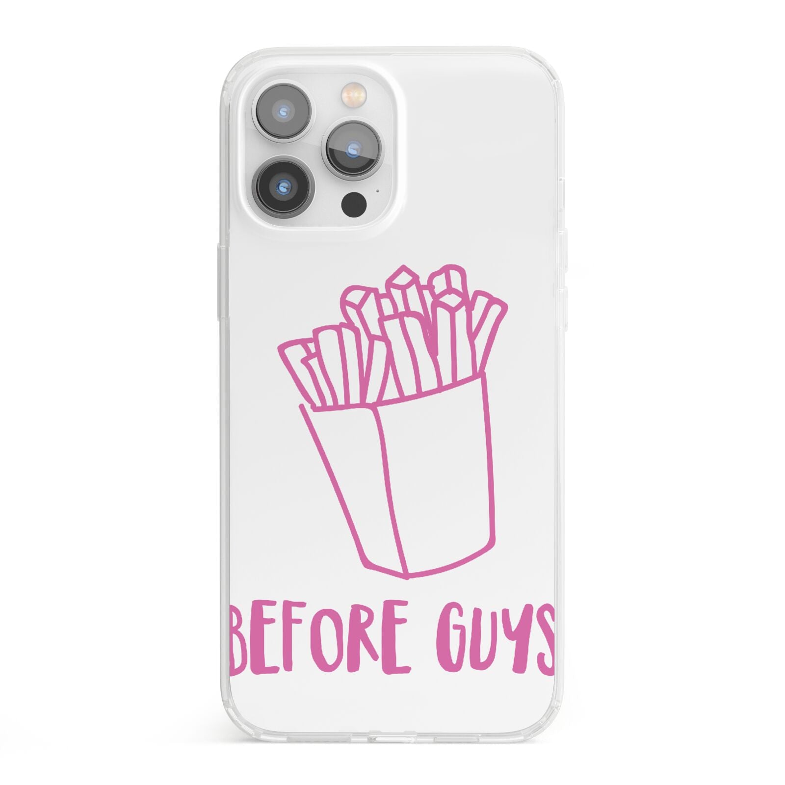 Valentines Fries Before Guys iPhone 13 Pro Max Clear Bumper Case