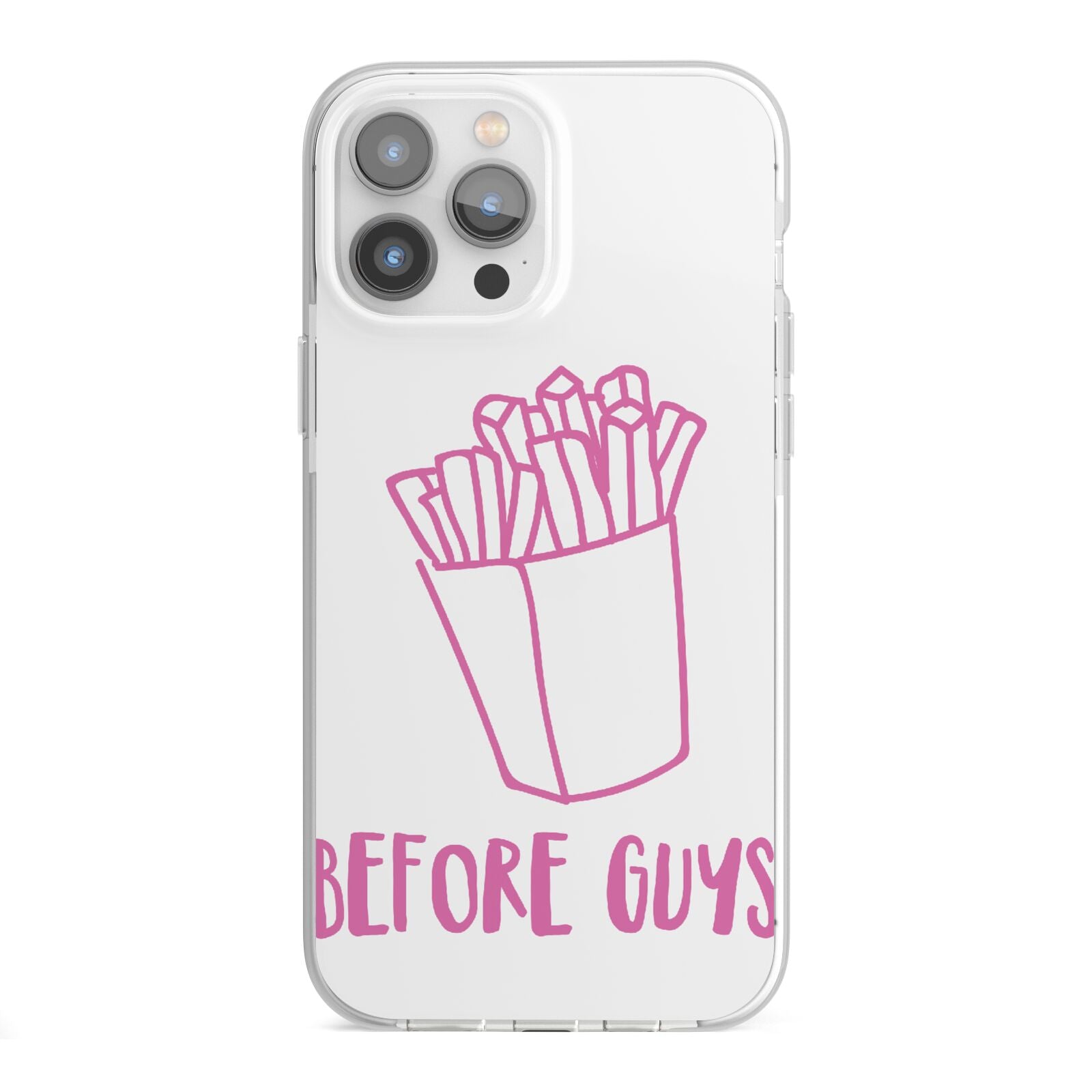 Valentines Fries Before Guys iPhone 13 Pro Max TPU Impact Case with White Edges