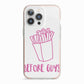 Valentines Fries Before Guys iPhone 13 Pro TPU Impact Case with Pink Edges