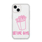 Valentines Fries Before Guys iPhone 14 Clear Tough Case Starlight