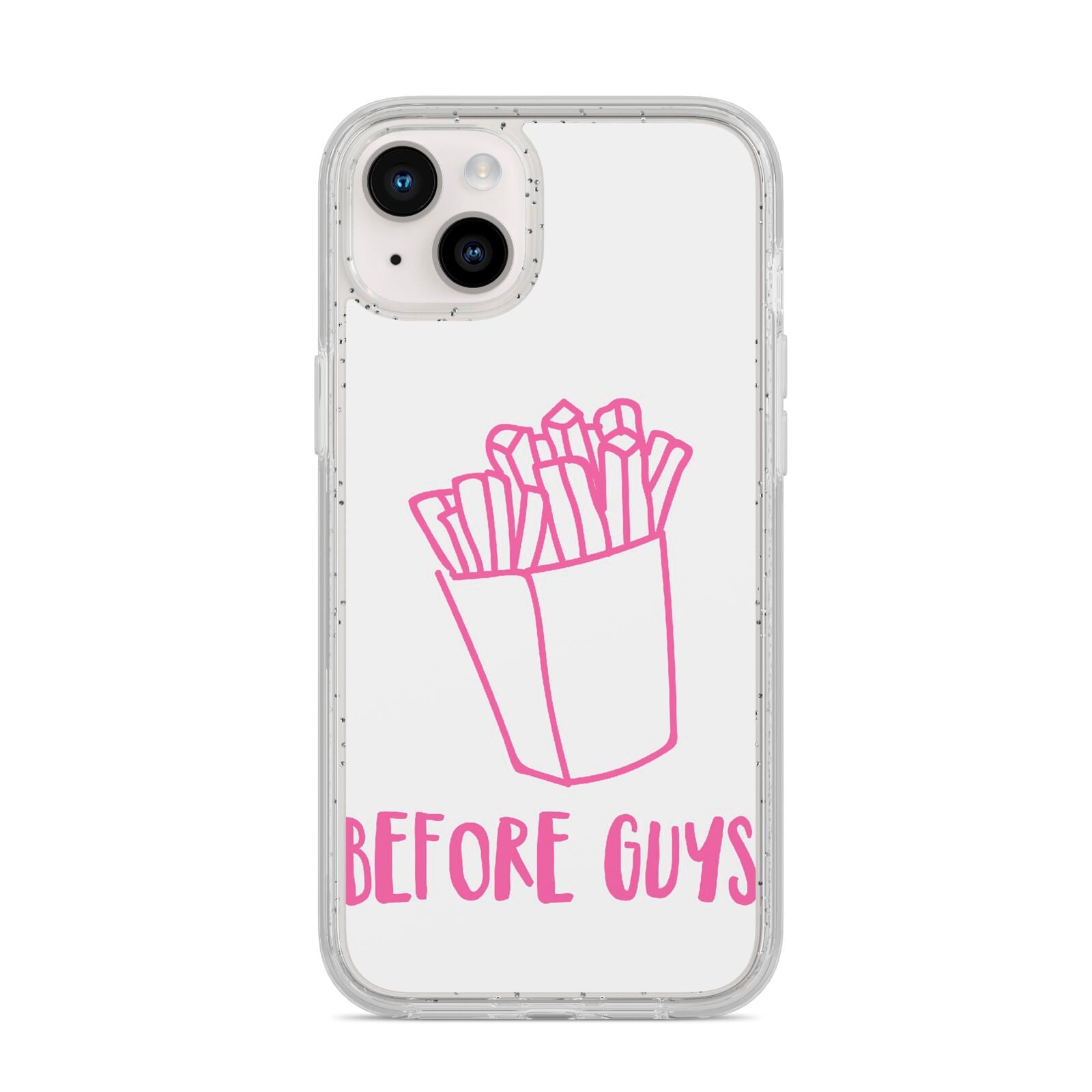 Valentines Fries Before Guys iPhone 14 Plus Glitter Tough Case Starlight