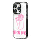 Valentines Fries Before Guys iPhone 14 Pro Black Impact Case Side Angle on Silver phone