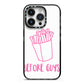 Valentines Fries Before Guys iPhone 14 Pro Black Impact Case on Silver phone