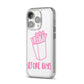 Valentines Fries Before Guys iPhone 14 Pro Clear Tough Case Silver Angled Image